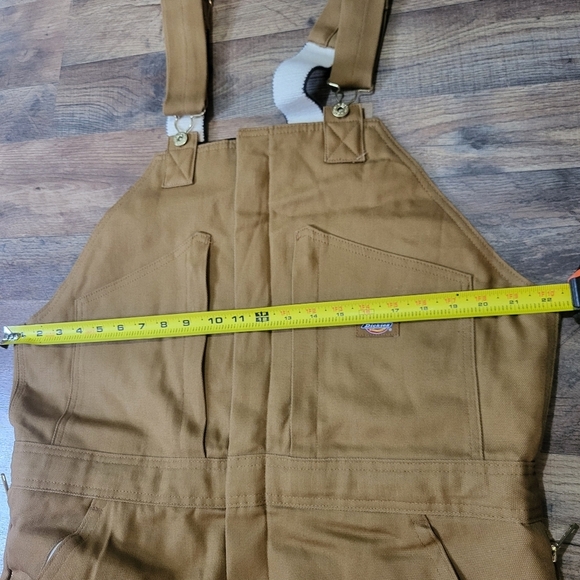 Dickies Men's Brown Duck Insulated Bib Overalls Size Large - Tall - Picture 7 of 12